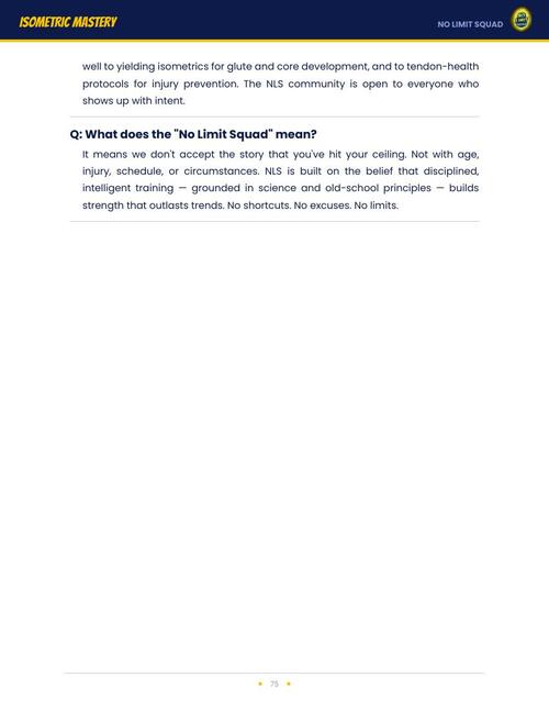 Sample page — the Overcoming Isometrics Playbook appendix